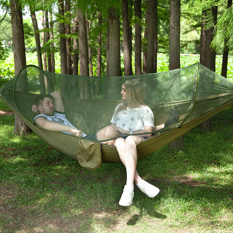 Võng dù nylon tự động hoàn toàn di động ngoài trời có màn chống muỗi, Kích thước: 290 x 140cm, 290x140cm Xanh lá, 290x140cm Xanh dương, 290x140cm Cam, 290x140cm Rằn ri, 290x140cm Xanh lính, 290x140cm Đen, 290x140cm Xanh đậm