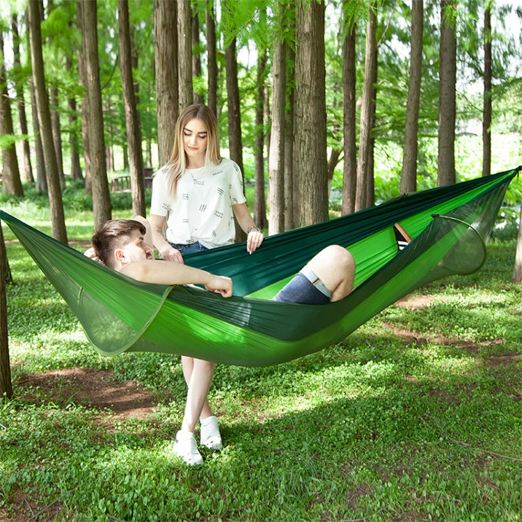 Võng dù nylon tự động hoàn toàn di động ngoài trời có màn chống muỗi, Kích thước: 290 x 140cm, 290x140cm Xanh lá, 290x140cm Xanh dương, 290x140cm Cam, 290x140cm Rằn ri, 290x140cm Xanh lính, 290x140cm Đen, 290x140cm Xanh đậm