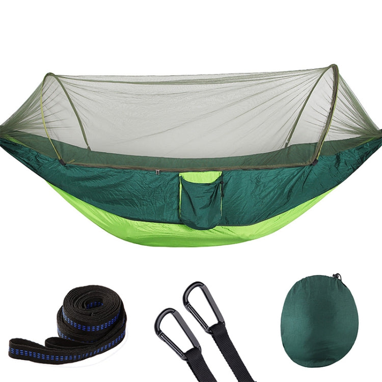Võng dù nylon tự động hoàn toàn di động ngoài trời có màn chống muỗi, Kích thước: 290 x 140cm, 290x140cm Xanh lá, 290x140cm Xanh dương, 290x140cm Cam, 290x140cm Rằn ri, 290x140cm Xanh lính, 290x140cm Đen, 290x140cm Xanh đậm