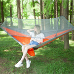 Võng dù nylon tự động hoàn toàn di động ngoài trời có màn chống muỗi, Kích thước: 290 x 140cm, 290x140cm Xanh lá, 290x140cm Xanh dương, 290x140cm Cam, 290x140cm Rằn ri, 290x140cm Xanh lính, 290x140cm Đen, 290x140cm Xanh đậm