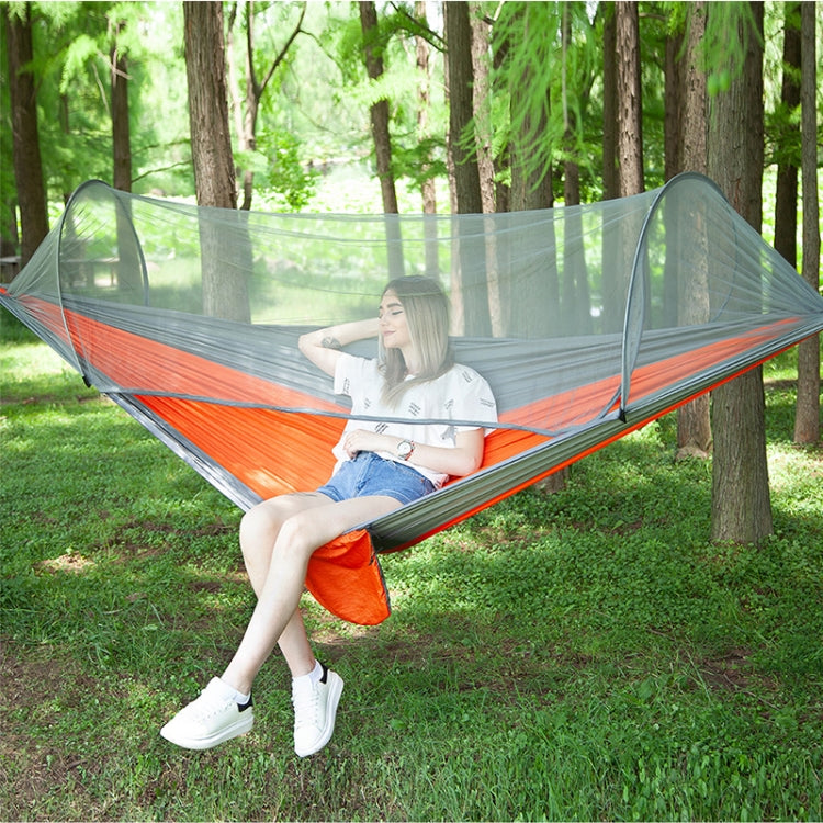 Võng dù nylon tự động hoàn toàn di động ngoài trời có màn chống muỗi, Kích thước: 290 x 140cm, 290x140cm Xanh lá, 290x140cm Xanh dương, 290x140cm Cam, 290x140cm Rằn ri, 290x140cm Xanh lính, 290x140cm Đen, 290x140cm Xanh đậm
