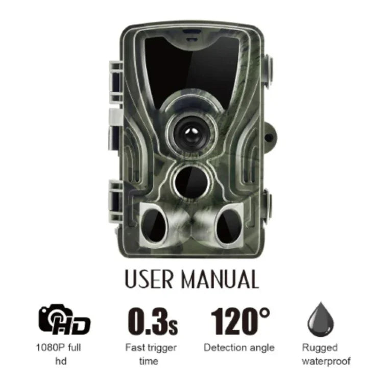 Camera săn bắn an ninh HC801A 8MP chống nước IP65 có tầm nhìn ban đêm IR, chương trình Novatek 96650, góc rộng 120 độ, góc cảm biến PIR 110 độ, HC801A