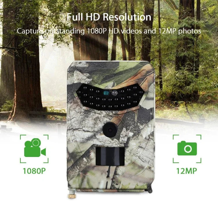 Camera săn bắn theo dõi an ninh IP54 chống nước PR-100 1MP có hồng ngoại nhìn ban đêm, chương trình Sunplus 1628, góc rộng 120 độ, góc cảm biến PIR 100 độ, PR100