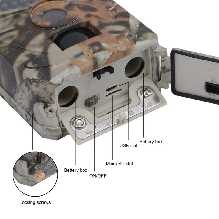 Camera săn bắn theo dõi an ninh IP54 chống nước PR-100 1MP có hồng ngoại nhìn ban đêm, chương trình Sunplus 1628, góc rộng 120 độ, góc cảm biến PIR 100 độ, PR100
