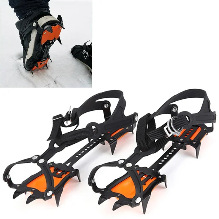 Aotu AT8701 một đôi 10 răng bọc giày leo núi bám băng chống trượt, 10 răng màu cam, 10 răng màu vàng