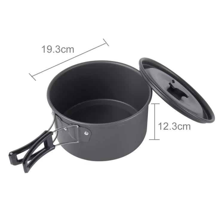 Bộ nồi chảo cắm trại ngoài trời siêu nhẹ DS-500 gồm 15 món xếp chồng cho 4-5 người, Kích thước: Lớn, DS-500 Kích thước: Lớn