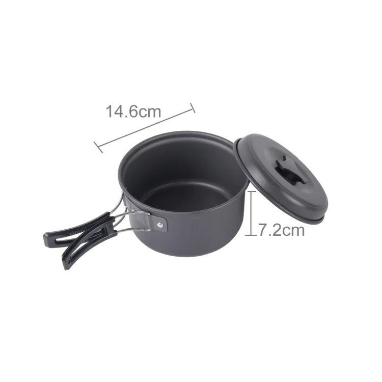 Bộ nồi chảo cắm trại ngoài trời siêu nhẹ DS-500 gồm 15 món xếp chồng cho 4-5 người, Kích thước: Lớn, DS-500 Kích thước: Lớn