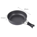 Bộ nồi chảo cắm trại ngoài trời siêu nhẹ DS-500 gồm 15 món xếp chồng cho 4-5 người, Kích thước: Lớn, DS-500 Kích thước: Lớn