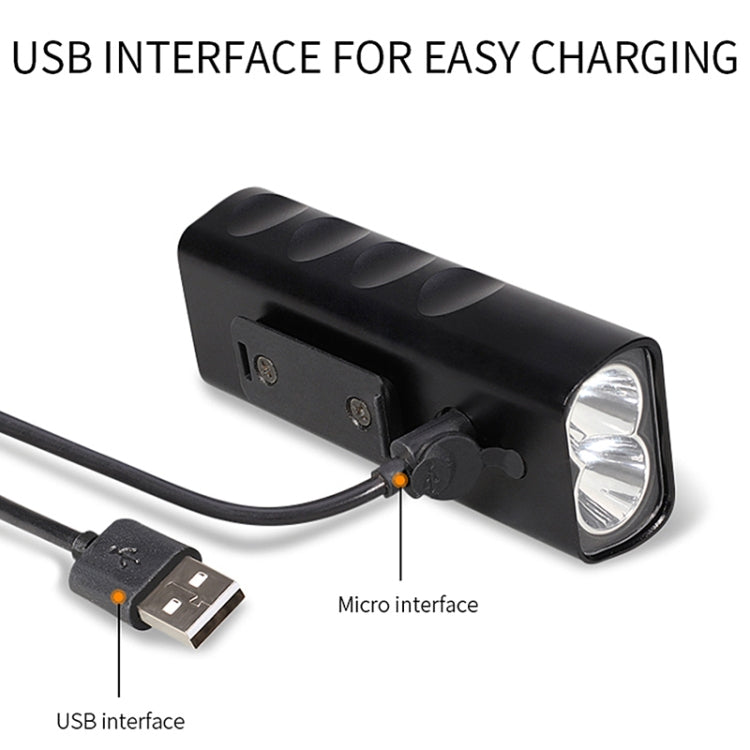 Đèn xe đạp sạc USB BX2 gắn tay lái phía trước (3 giờ, bóng đèn L2), 3 giờ, bóng đèn L2