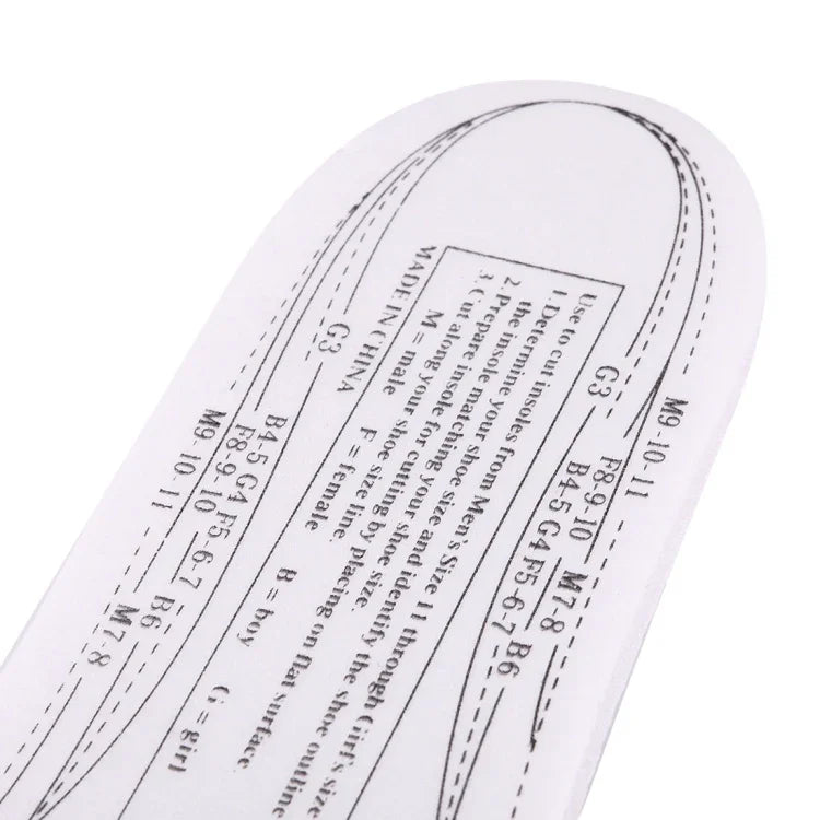 1 đôi lót giày unisex thoải mái có thể điều chỉnh bằng mút nhớ, kích thước: 28.7 x 9.4 x 0.9 cm, cỡ US: 1.5-11