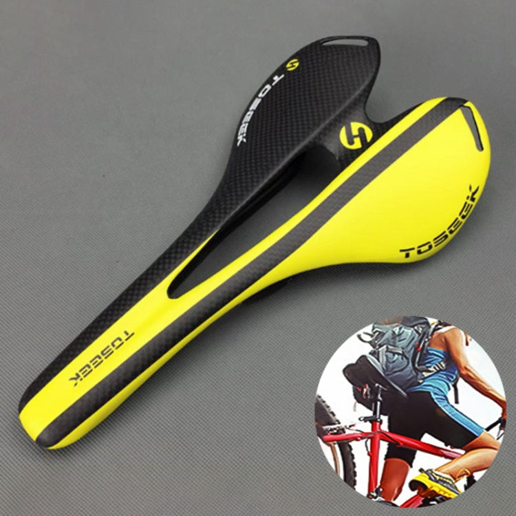 Yên xe đạp đường trường bằng sợi carbon TOSEEK, yên rỗng, kết cấu 3K + phủ mờ, Màu phủ mờ: xanh dương, đỏ, trắng, vàng, đen, cam, xanh lá, xám