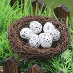 12cm Simulation Bird Nest + 3 PCS Bird Egg Holiday Decoration, 12cm