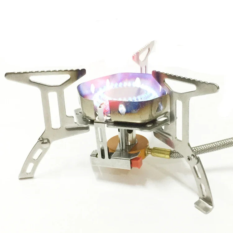 Bếp cắm trại mini di động ngoài trời bằng thép không gỉ chống gió S187, S187