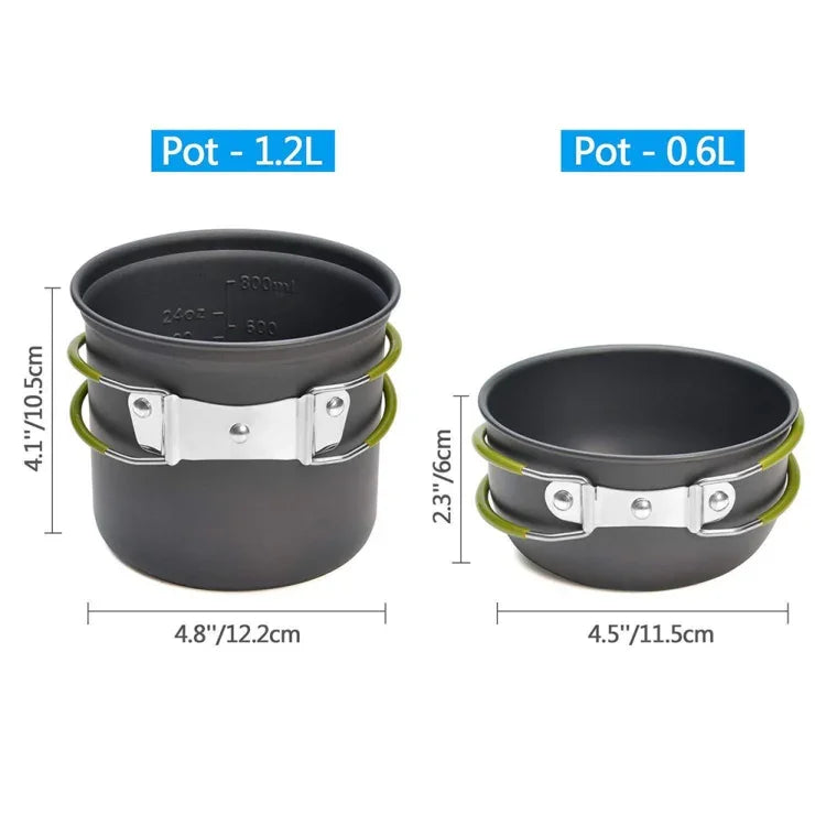 Bộ nấu ăn cắm trại ngoài trời di động DS-101, bộ nồi nấu ăn dã ngoại