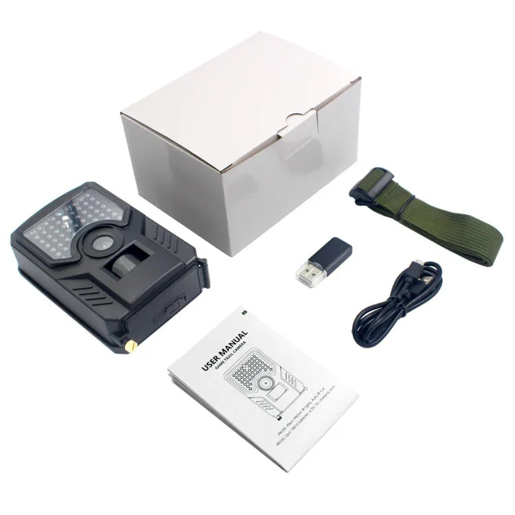 Camera săn bắn hồng ngoại PR-200B 12MP 1080P HD góc rộng 120 độ chống nước IP56, hỗ trợ thẻ TF, cảm biến PIR khoảng cách 10-15m, PR200B