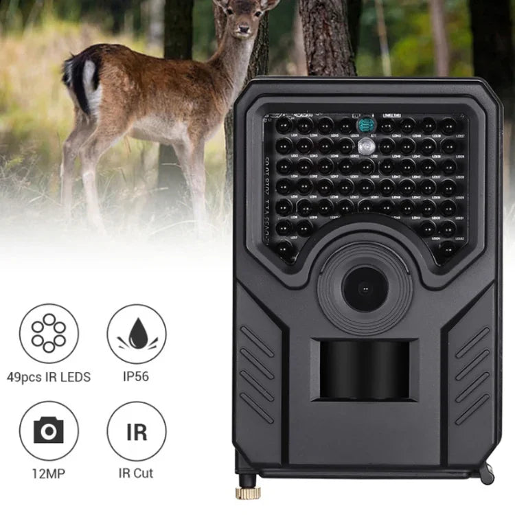 Camera săn bắn hồng ngoại PR-200B 12MP 1080P HD góc rộng 120 độ chống nước IP56, hỗ trợ thẻ TF, cảm biến PIR khoảng cách 10-15m, PR200B