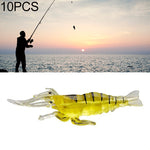 10 Cái Mồi Câu Mềm 4cm Mồi Popper, Tôm Nhân Tạo, Tôm Phát Sáng, Tôm Hồng, Tôm Xanh, Tôm Trong Suốt