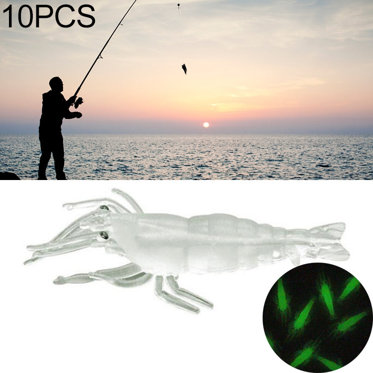 10 Cái Mồi Câu Mềm 4cm Mồi Popper, Tôm Nhân Tạo, Tôm Phát Sáng, Tôm Hồng, Tôm Xanh, Tôm Trong Suốt