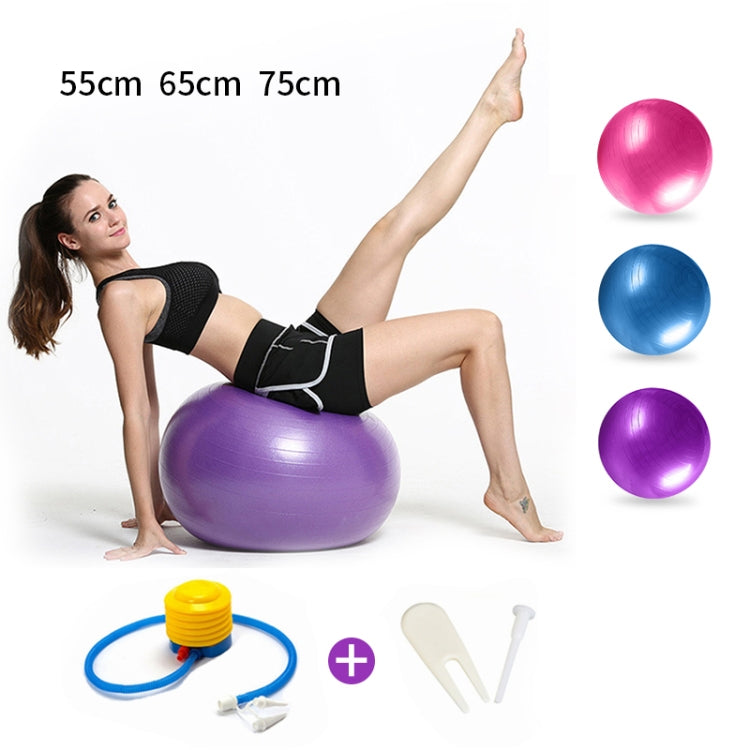 Bóng yoga thể thao dày chống nổ lớn, bóng yoga môi trường cho bà bầu, Đường kính: 65cm, 65cm (Màu hồng), 65cm (Màu xanh dương), 65cm (Màu tím)