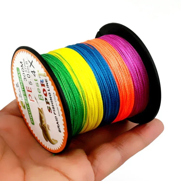 Dây câu cá PE bện 4 sợi HENGJIA màu sắc 8.0# 0.50mm 80LB 40.8kg lực căng 300m siêu bền, 8.0# 0.50mm 80LB