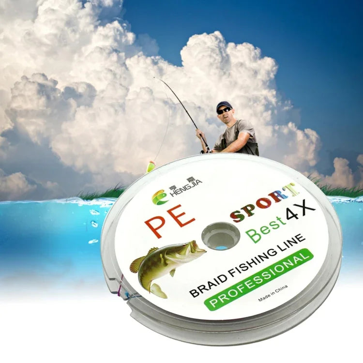 Dây câu cá PE bện 4 sợi HENGJIA màu sắc 5.0# 0.37mm 50LB 22.6kg lực căng 100m siêu bền, 5.0# 0.37mm 50LB