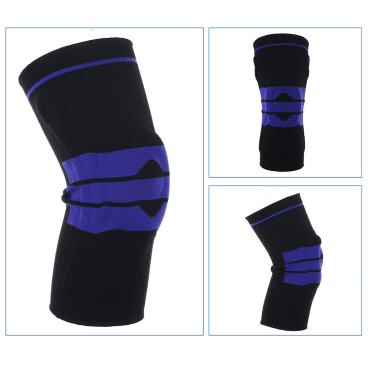 Bảo vệ đầu gối thể thao ngoài trời bằng silicone dệt chống va đập, có lò xo hỗ trợ, Kích thước: XL, Kích thước: XL