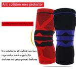 Bảo vệ đầu gối thể thao ngoài trời bằng silicone dệt chống va đập, có lò xo hỗ trợ, Kích thước: XL, Kích thước: XL