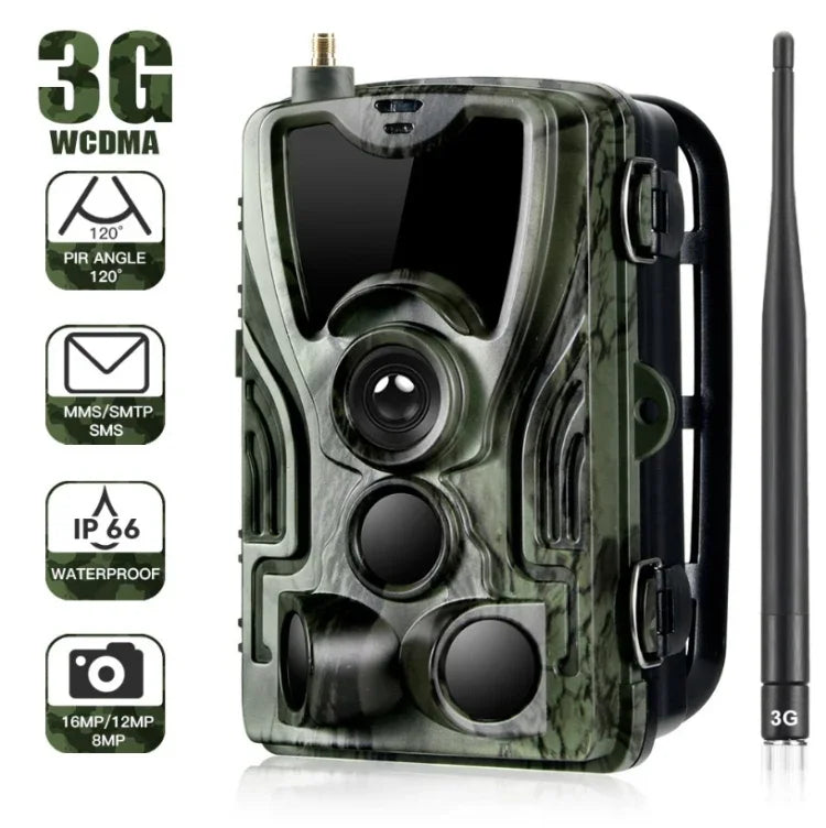 Camera săn bắn an ninh nhìn ban đêm IR HC801G 3G WCDMA chống nước IP66, góc PIR 120 độ, HC801G 3G WCDMA