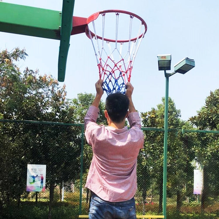Lưới khung bóng rổ dây polyester phiên bản thường (trắng đỏ xanh)