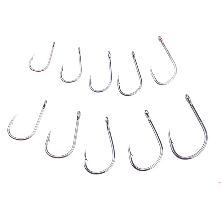 500 móc câu cá có lỗ kích thước hỗn hợp, 3-12# có lỗ