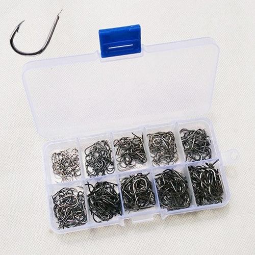 ISE 500 cái móc câu cá có gai kích thước hỗn hợp, từ 3-12#