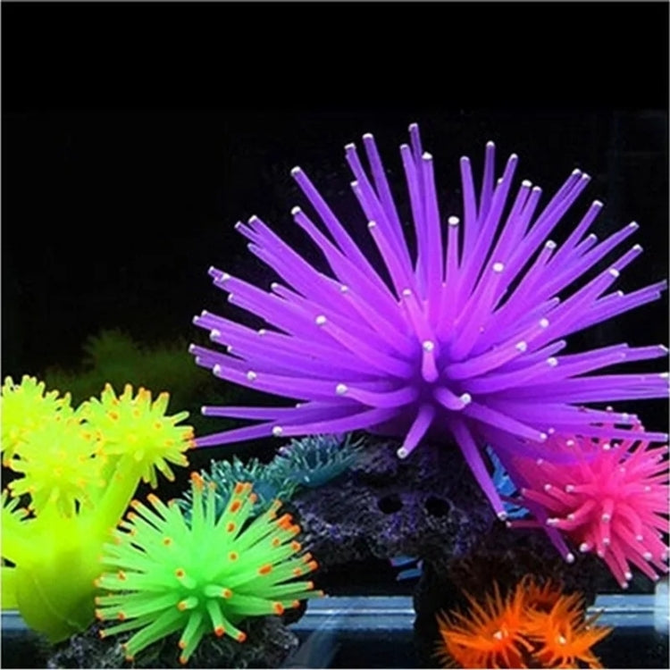 Trang trí bể cá mô phỏng nhím biển TPR với gai, kích thước: L, đường kính: 13cm, 13cm