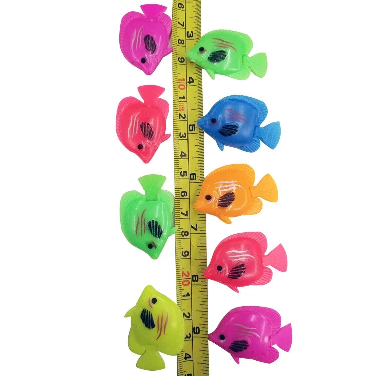 Bộ 10 cá giả nhựa nổi trang trí bể cá, kích thước 5*3cm, trang trí cá giả bể cá