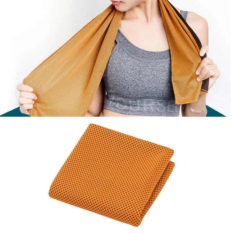 2 khăn thể thao phòng gym bằng vải microfiber bền bỉ khăn làm mát, kích thước: 30*100cm, khăn làm mát màu cam, khăn làm mát màu xanh lá, khăn làm mát màu xám, khăn làm mát màu xanh dương, khăn làm mát màu hồng đậm