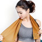 2 khăn thể thao phòng gym bằng vải microfiber bền bỉ khăn làm mát, kích thước: 30*100cm, khăn làm mát màu cam, khăn làm mát màu xanh lá, khăn làm mát màu xám, khăn làm mát màu xanh dương, khăn làm mát màu hồng đậm