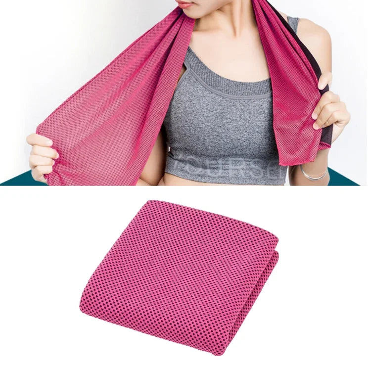 2 khăn thể thao phòng gym bằng vải microfiber bền bỉ khăn làm mát, kích thước: 30*100cm, khăn làm mát màu cam, khăn làm mát màu xanh lá, khăn làm mát màu xám, khăn làm mát màu xanh dương, khăn làm mát màu hồng đậm