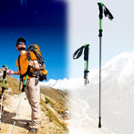 Gậy trekking hợp kim nhôm ngoài trời điều chỉnh 125cm, màu xanh lá#125cm, xanh dương#125cm, đỏ#125cm, vàng#125cm