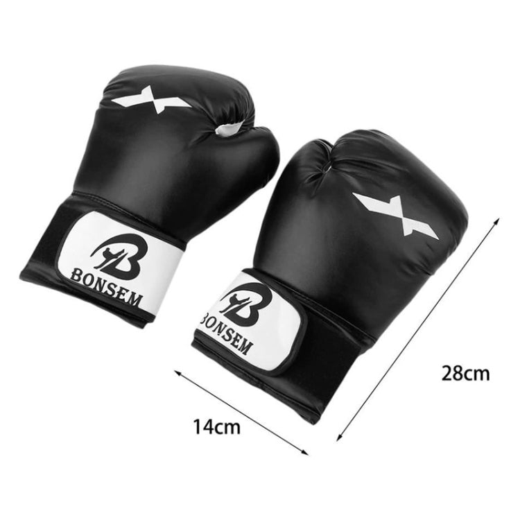 Găng tay tập boxing BONSEM cho người lớn, C1 màu đen, C1 màu đỏ