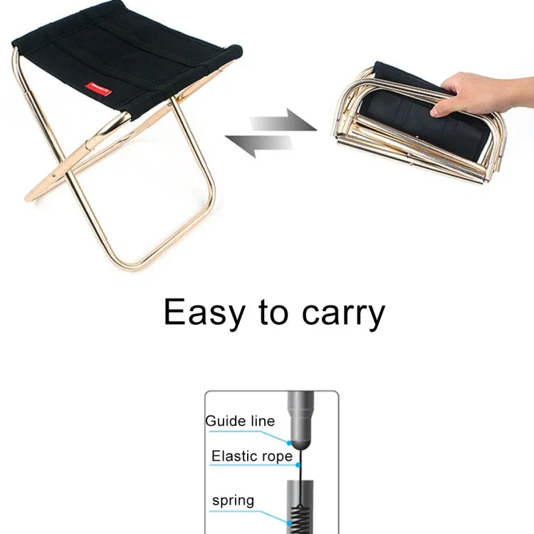 Ghế Gấp Câu Cá Nướng Ngoài Trời Hợp Kim Nhôm CLS Di Động, Kích Thước: 24.8*22.5*27cm, Ghế Gấp CLS (Đen)