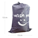 Túi đựng chăn ga gối du lịch bằng nylon có dây rút, họa tiết mặt cười, túi sắp xếp lưu trữ