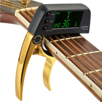 Máy Lên Dây Đàn Guitar Chuyên Nghiệp Kẹp, Máy Lên Dây Chromatic Loftstyle Kẹp với Màn Hình LCD Xoay Hiển Thị Đèn, Capo Đàn Guitar Dùng Một Tay