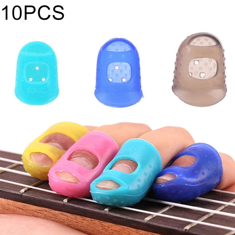 10 Chiếc Bảo Vệ Ngón Tay Dụng Cụ Đàn Guitar Ukulele Chống Đau Ngón Tay Màu Giao Ngẫu Nhiên (Kích thước: L), Kích thước: L