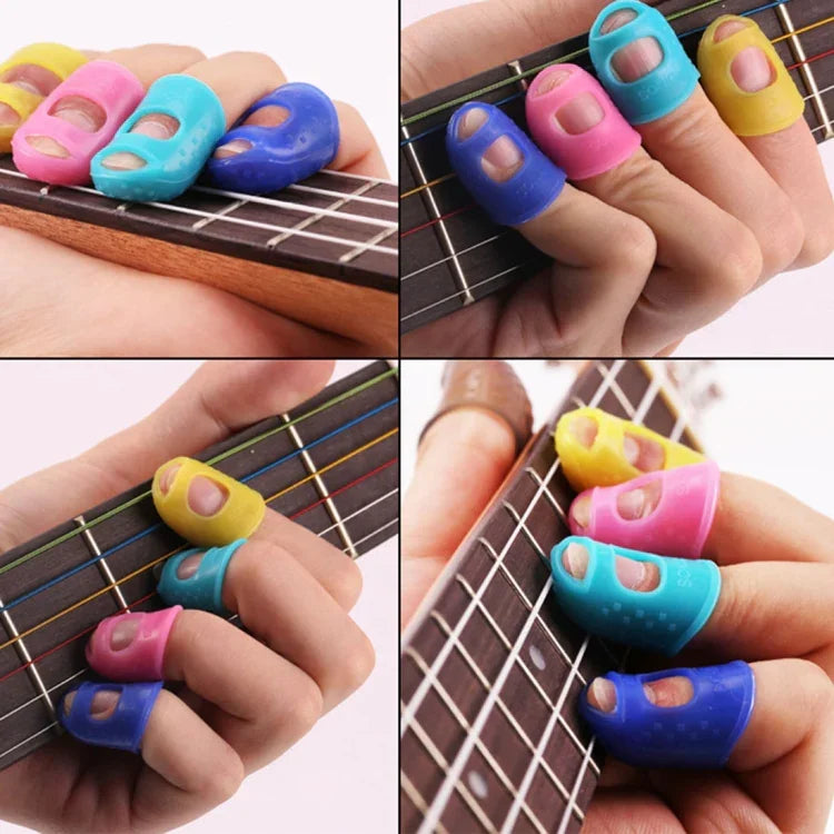 10 Chiếc Bảo Vệ Ngón Tay Dụng Cụ Đàn Guitar Ukulele Chống Đau Ngón Tay Màu Giao Ngẫu Nhiên (Kích thước: L), Kích thước: L