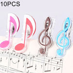 10 Chiếc Kẹp Sách Hình Nốt Nhạc Lò Xo Thép Không Gỉ Chất Liệu PP Cao Cấp, Giao Màu Ngẫu Nhiên, Giao Màu Ngẫu Nhiên