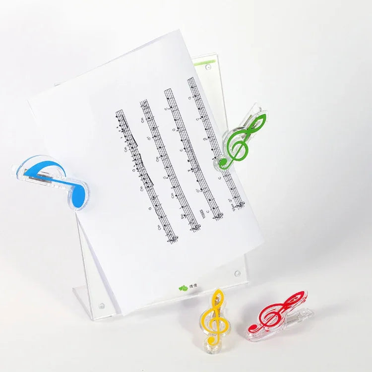 10 Chiếc Kẹp Sách Hình Nốt Nhạc Lò Xo Thép Không Gỉ Chất Liệu PP Cao Cấp, Giao Màu Ngẫu Nhiên, Giao Màu Ngẫu Nhiên