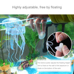 Đồ trang trí bể cá silicone mô phỏng sứa phát quang, kích thước: 8*20cm, 8cm