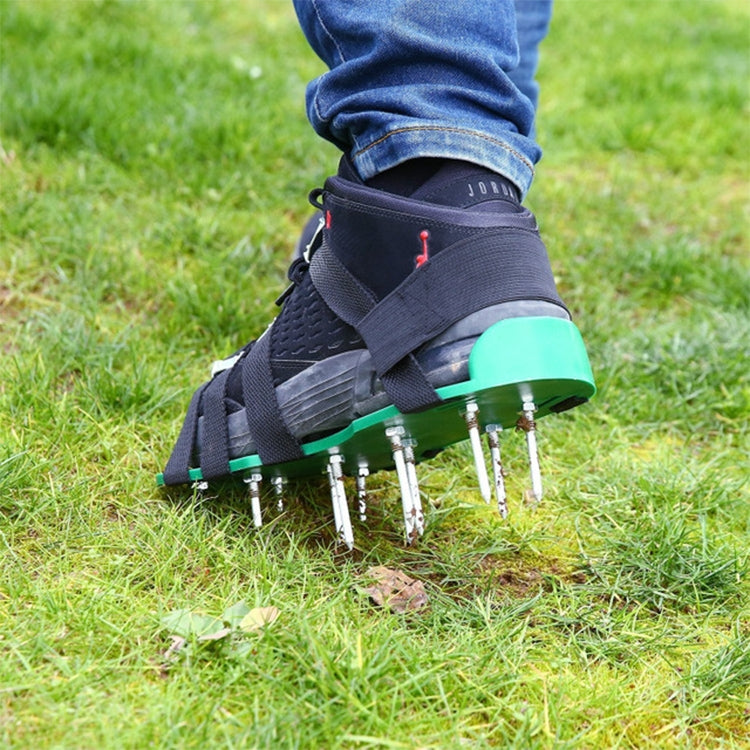 Garden Lawn Garden Tools Grass Ripper Spiked Shoes with 8 Metal Buckles, With 8 Metal Buckles (Green), With 8 Metal Buckles (Black)