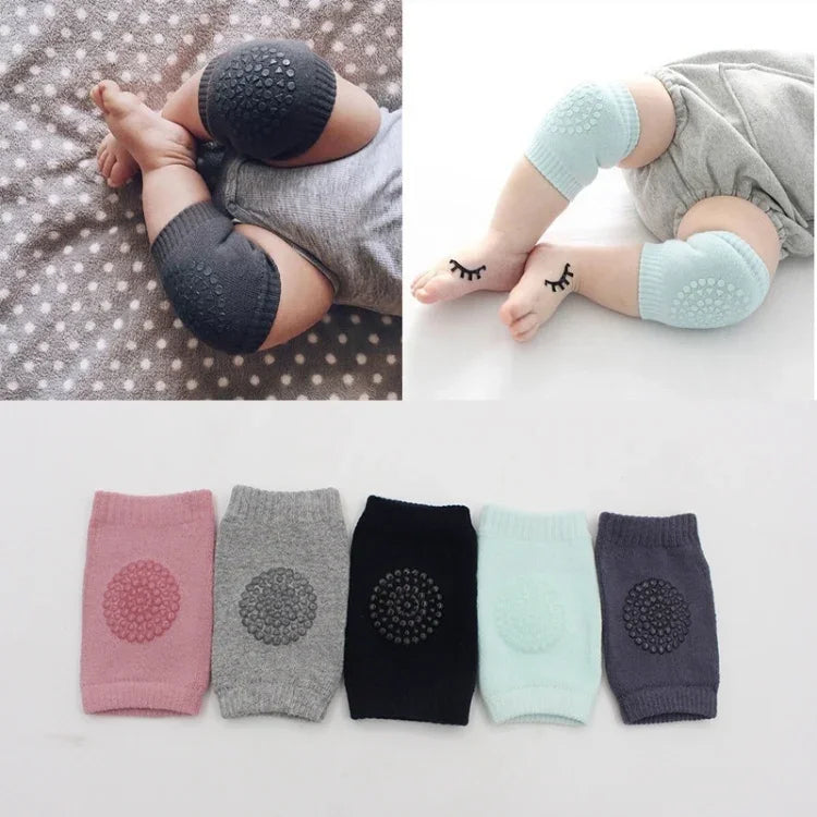 Một đôi miếng bảo vệ đầu gối và khuỷu tay chống trượt cho trẻ em đang tập bò và đi, 12*9CM (Màu đen)