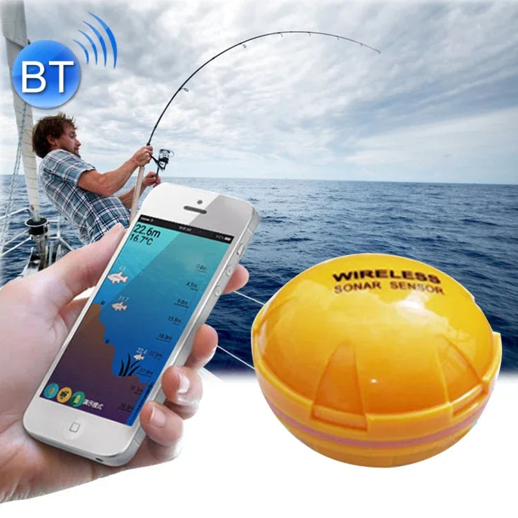 Máy dò cá Bluetooth cảm biến sonar 125KHz độ sâu 0.6-36m, báo cá cho điện thoại iOS & Android, Phạm vi hoạt động: 0.6-36m