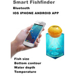 Máy dò cá Bluetooth cảm biến sonar 125KHz độ sâu 0.6-36m, báo cá cho điện thoại iOS & Android, Phạm vi hoạt động: 0.6-36m